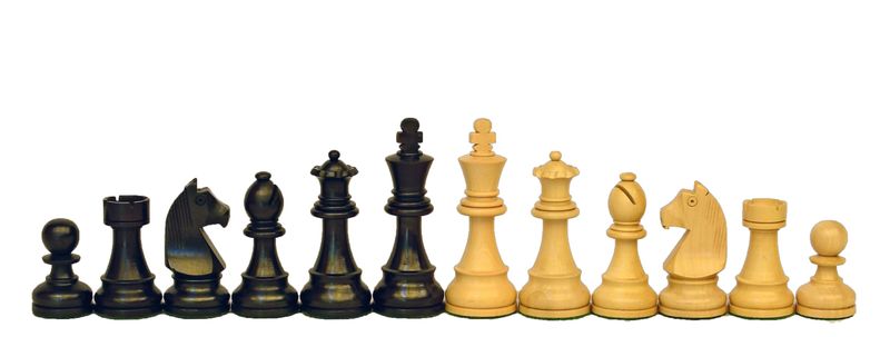 Wooden Chess Pieces No: 6, KH 96 mm, Classic Staunton (ebonised)